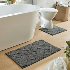 Olivia Rocco Bali Cotton Bath Mat and Pedestal Mat Set, 2 Piece