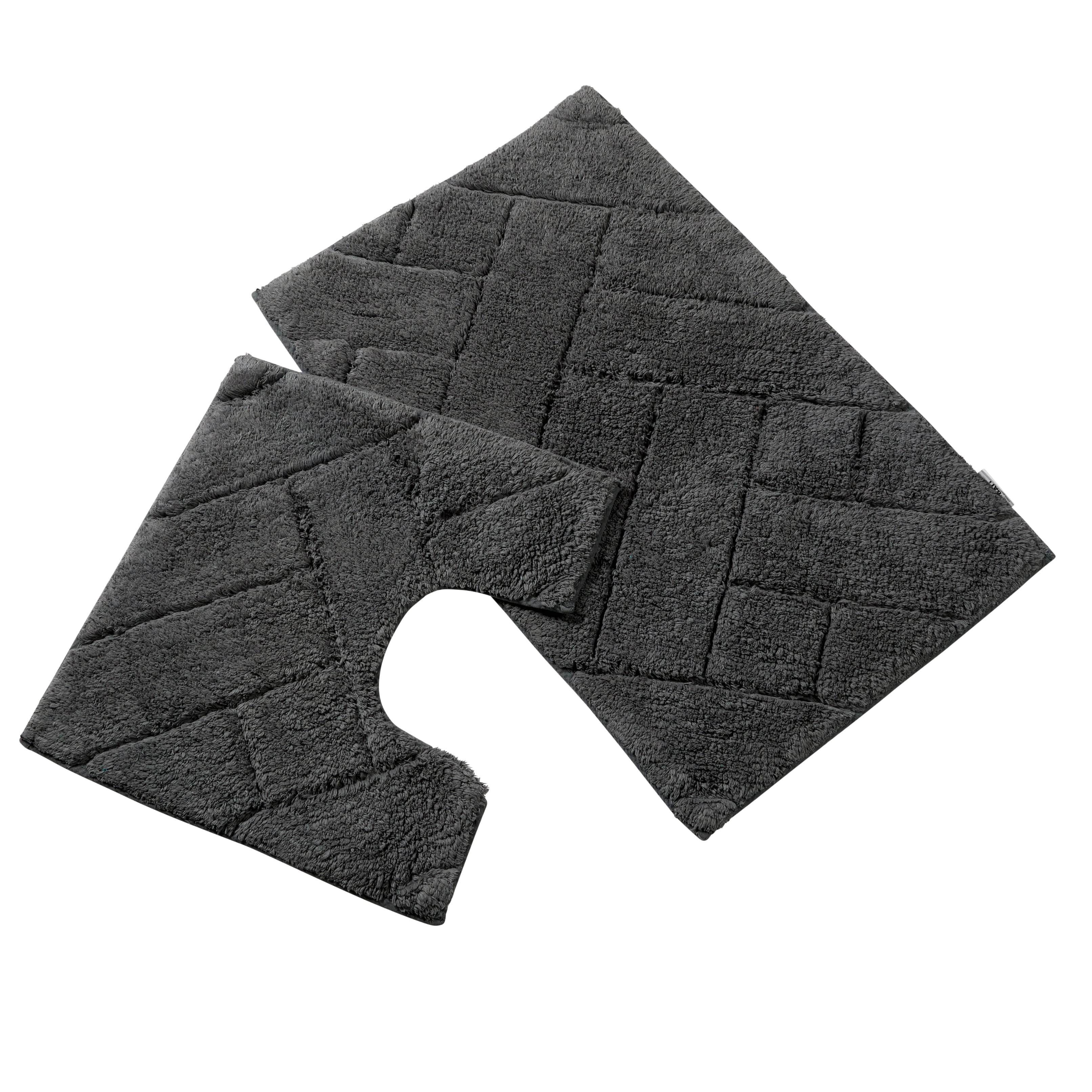 Olivia Rocco Bali Cotton Bath Mat and Pedestal Mat Set, 2 Piece
