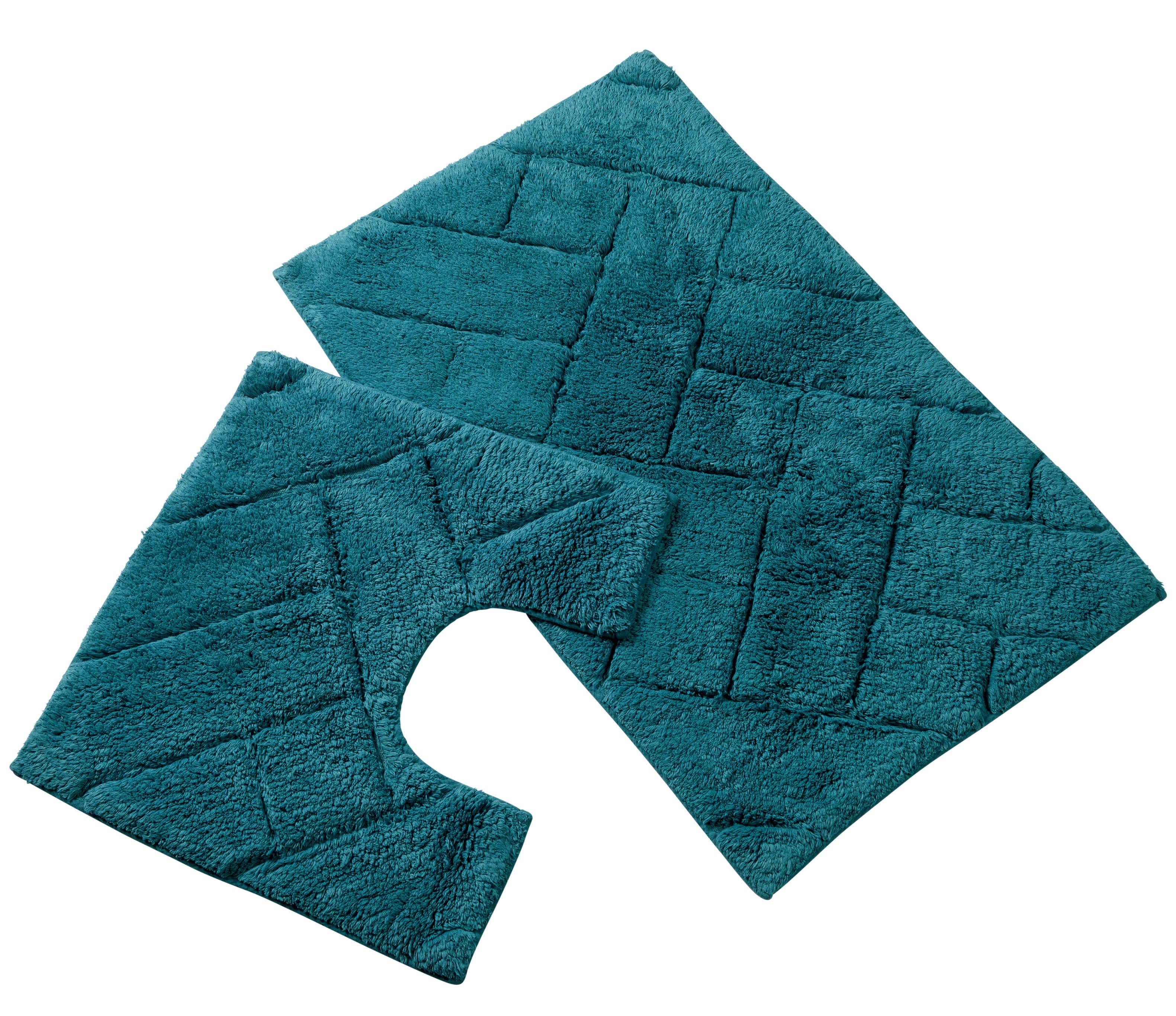 Olivia Rocco Bali Cotton Bath Mat and Pedestal Mat Set, 2 Piece