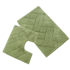 Olivia Rocco Bali Cotton Bath Mat and Pedestal Mat Set, 2 Piece