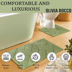 Olivia Rocco Bali Cotton Bath Mat and Pedestal Mat Set, 2 Piece