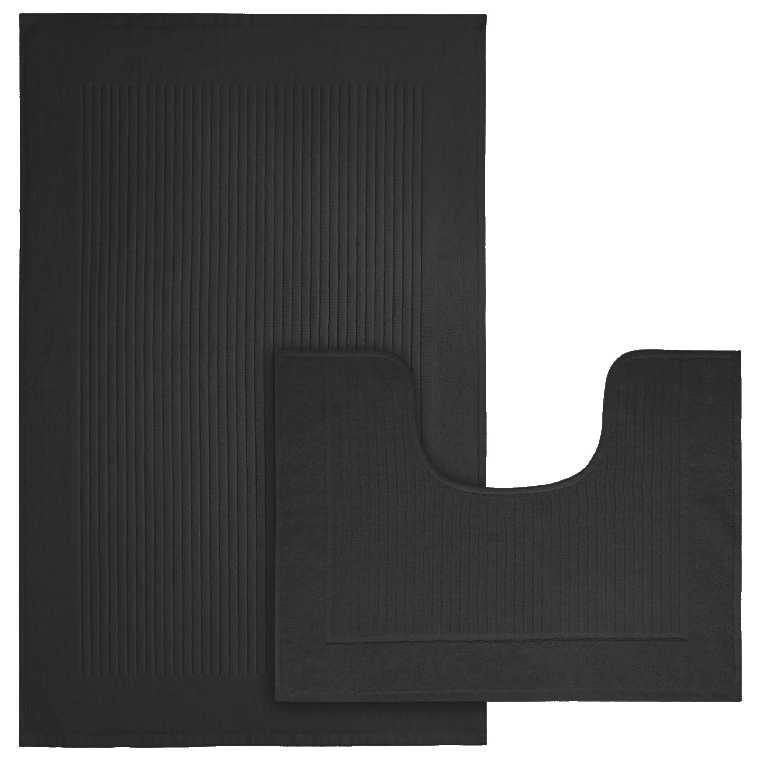 Olivia Rocco Monaco Cotton Bath Mat and Pedestal Mat Set, 2 Piece