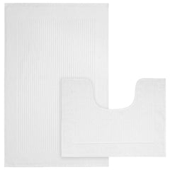 Olivia Rocco Monaco Cotton Bath Mat and Pedestal Mat Set, 2 Piece