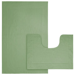 Olivia Rocco Monaco Cotton Bath Mat and Pedestal Mat Set, 2 Piece