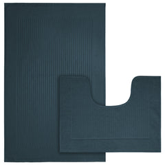 Olivia Rocco Monaco Cotton Bath Mat and Pedestal Mat Set, 2 Piece