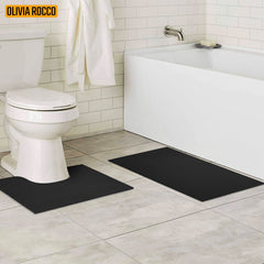 Olivia Rocco Monaco Cotton Bath Mat and Pedestal Mat Set, 2 Piece