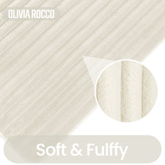 Olivia Rocco Ribbed Bath Mat Set, 2 Piece, Cream, Polyester