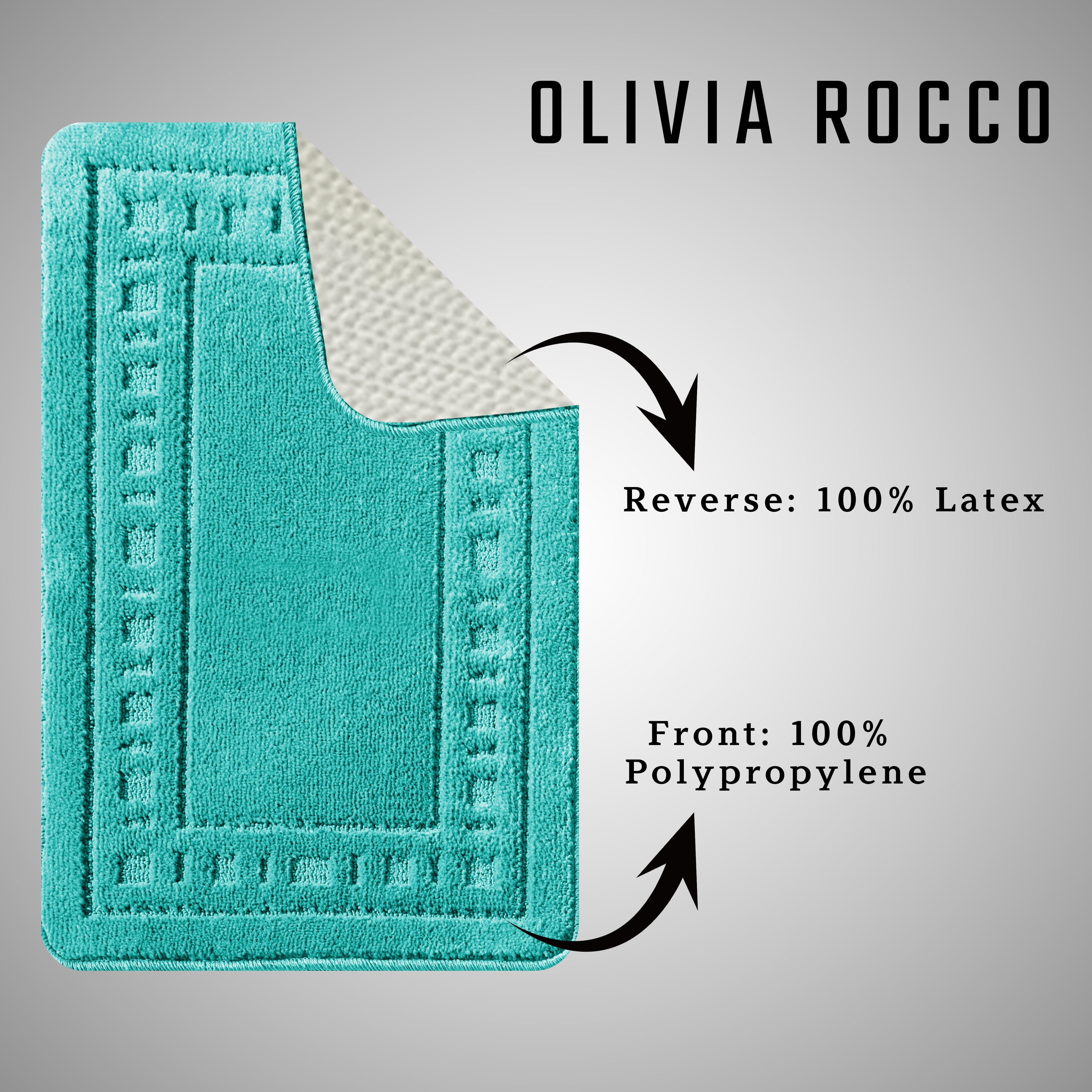 Olivia Rocco Miami Bath Mat and Pedestal Mat Set, 2 Piece, Duck Egg