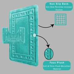 Olivia Rocco Miami Bath Mat and Pedestal Mat Set, 2 Piece, Duck Egg