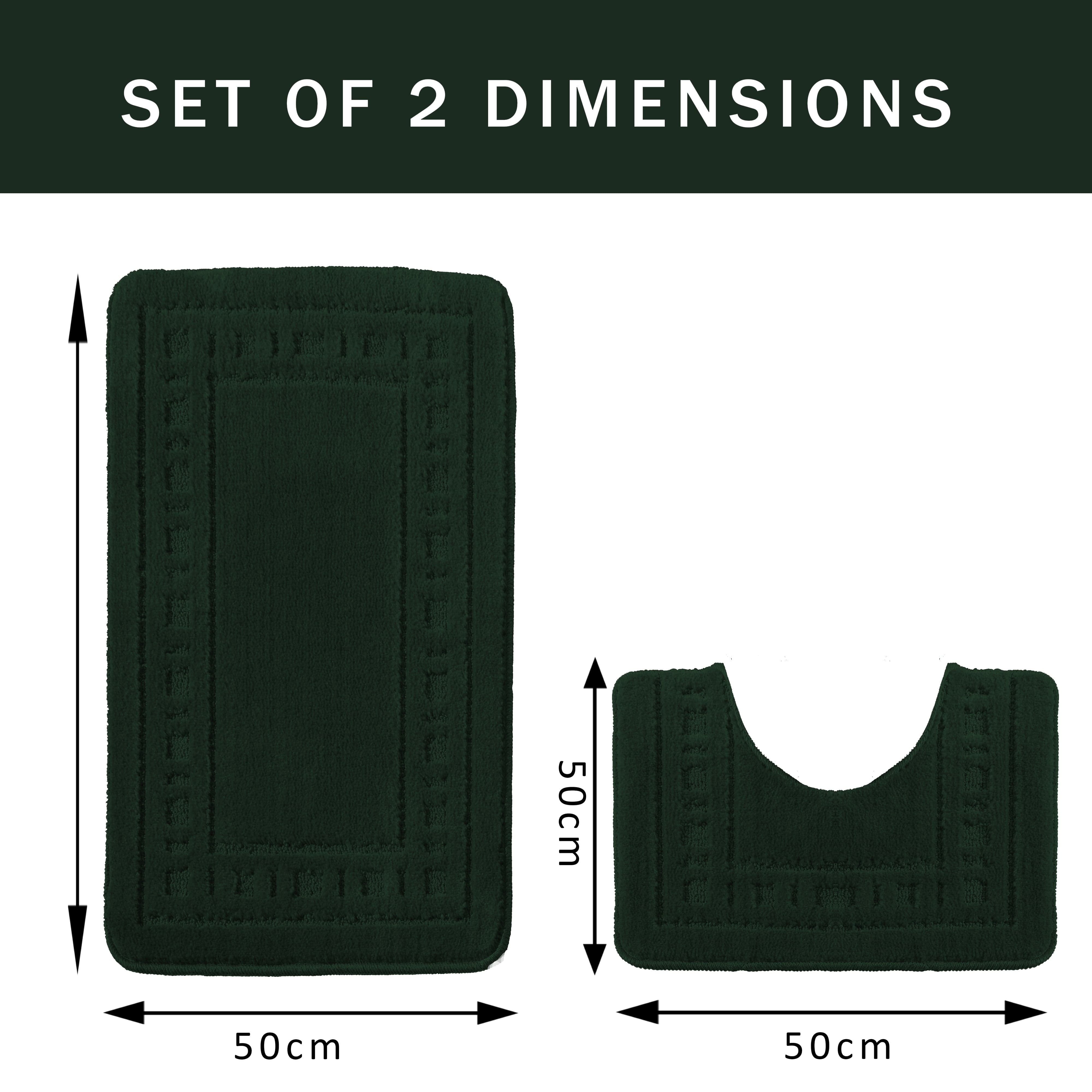 Olivia Rocco Miami Bath Mat and Pedestal Mat Set, Emerald Green
