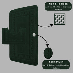 Olivia Rocco Miami Bath Mat and Pedestal Mat Set, Emerald Green
