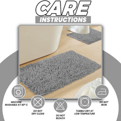 Olivia Rocco Como Cotton Bath Mat and Pedestal Mat Set, Grey