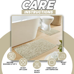 Olivia Rocco Como Cotton Bath Mat and Pedestal Mat Set, Natural