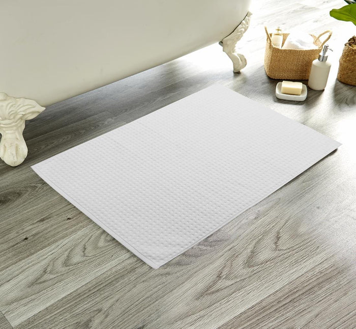 Olivia Rocco Luxe Deep Pile Cotton Bath Mat, 50 x 80 cm, Silver