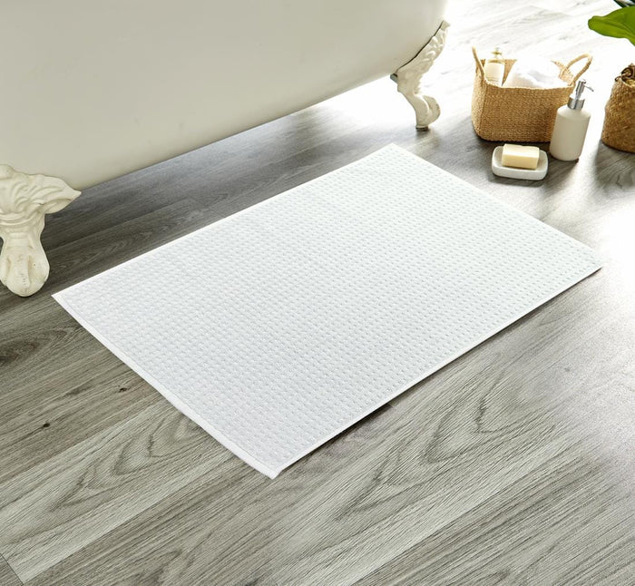 Olivia Rocco Luxe Deep Pile Cotton Bath Mat, 50 x 80 cm, White