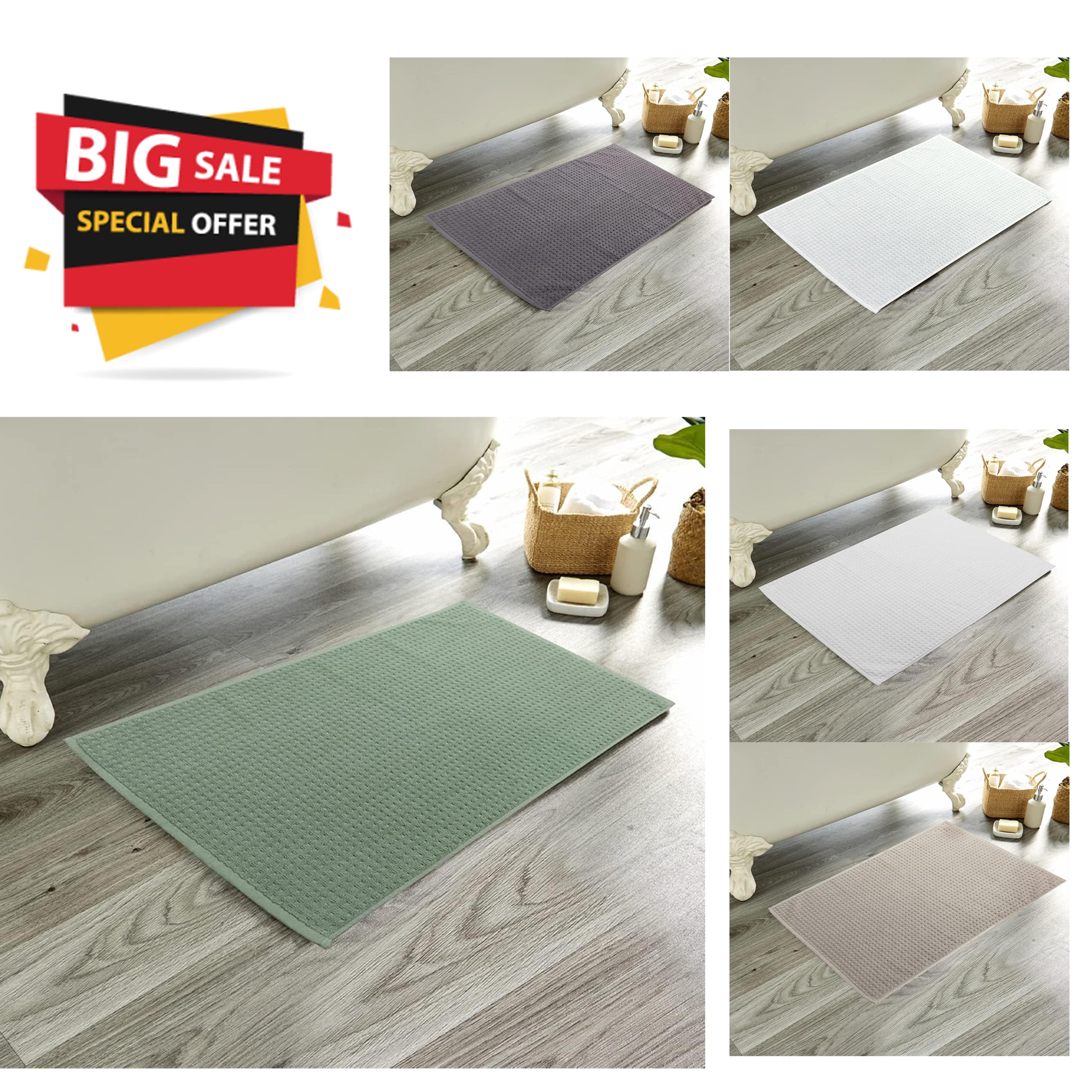 Olivia Rocco Luxe Deep Pile Cotton Bath Mats, Pack of 3, 50 x 80 cm