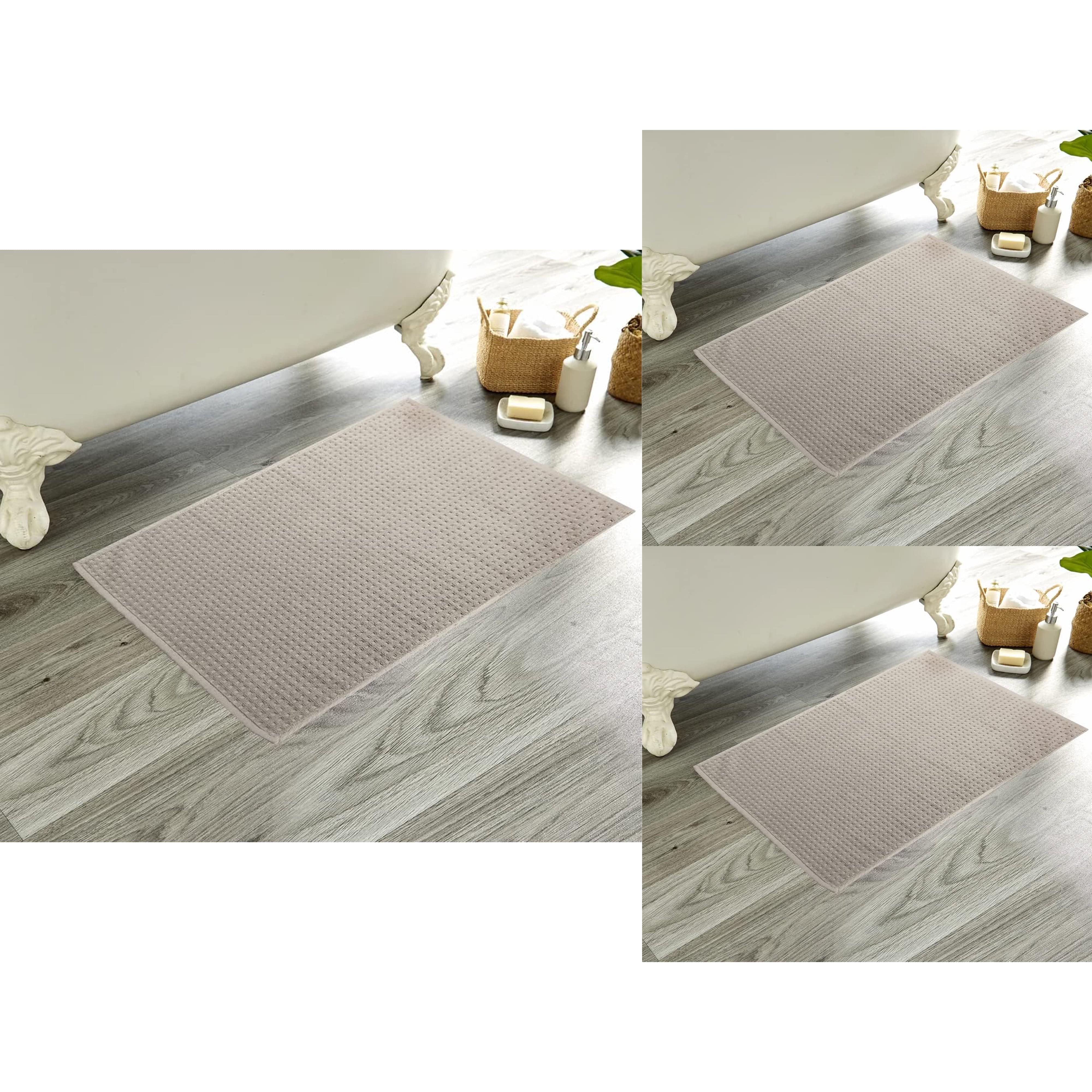 Olivia Rocco Luxe Deep Pile Cotton Bath Mats, Pack of 3, 50 x 80 cm