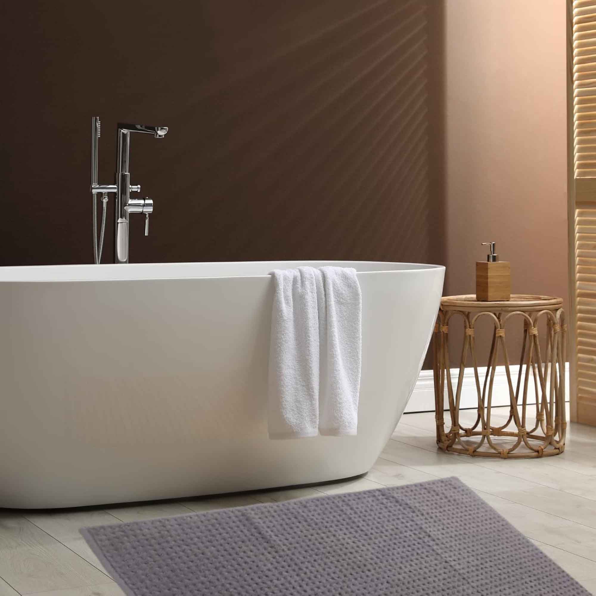 Olivia Rocco Luxe Deep Pile Cotton Bath Mats, Pack of 3, 50 x 80 cm
