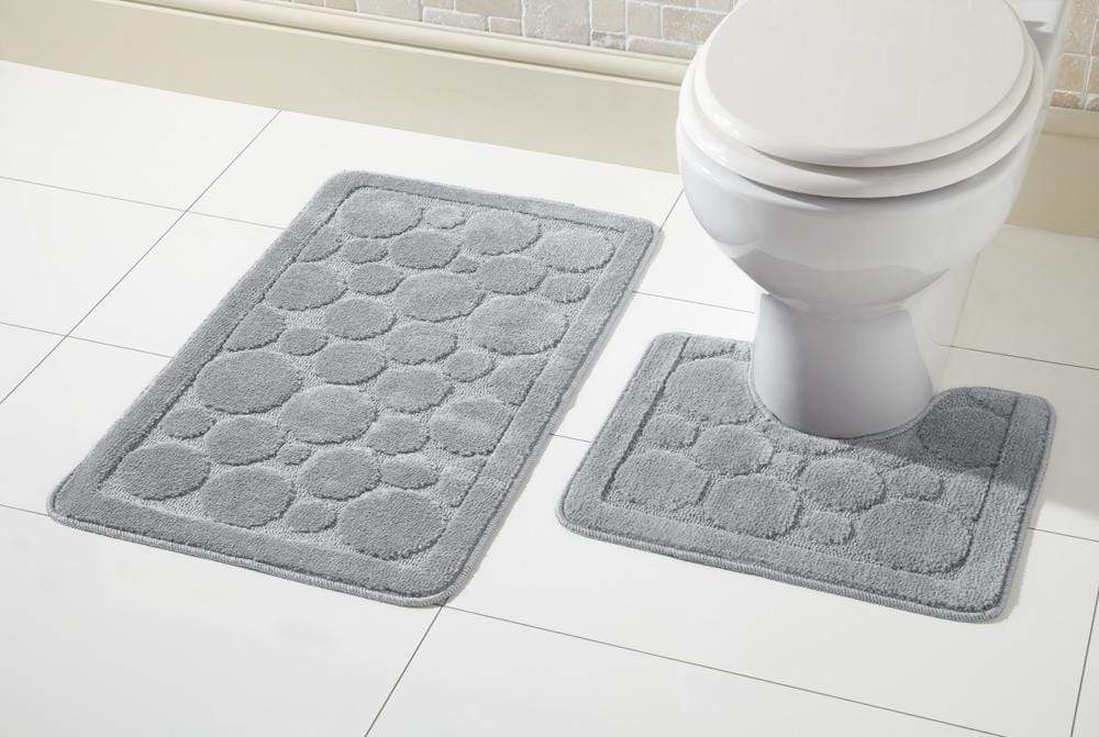 Olivia Rocco Cali Bath Mat and Pedestal Mat Set, Anti-Slip Backing