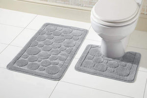 Olivia Rocco Cali Bath Mat and Pedestal Mat Set, Anti-Slip Backing