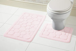 Olivia Rocco Cali Bath Mat and Pedestal Mat Set, Anti-Slip Backing