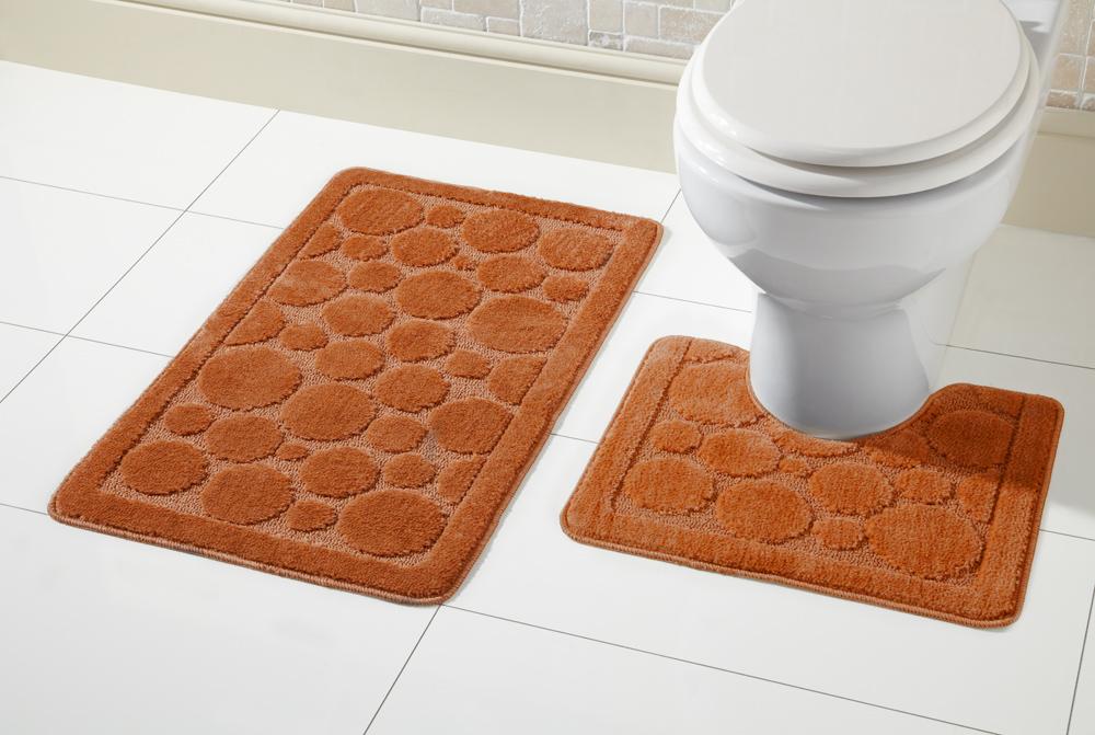 Olivia Rocco Cali Bath Mat and Pedestal Mat Set, Anti-Slip Backing