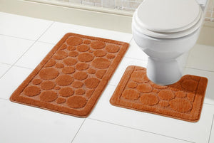 Olivia Rocco Cali Bath Mat and Pedestal Mat Set, Anti-Slip Backing