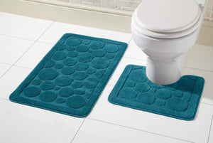 Olivia Rocco Cali Bath Mat and Pedestal Mat Set, Anti-Slip Backing