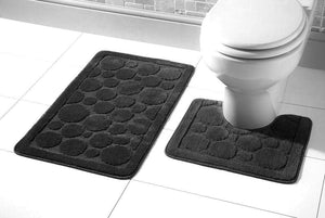 Olivia Rocco Cali Bath Mat and Pedestal Mat Set, Anti-Slip Backing