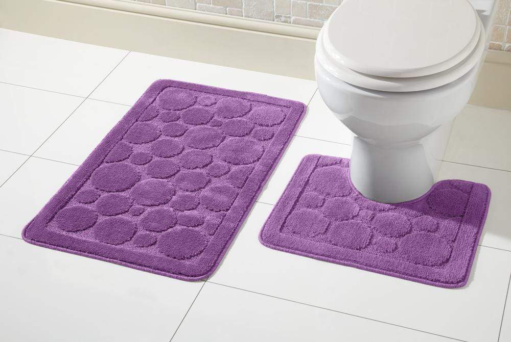 Olivia Rocco Cali Bath Mat and Pedestal Mat Set, Anti-Slip Backing