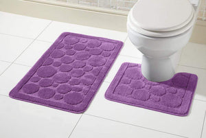 Olivia Rocco Cali Bath Mat and Pedestal Mat Set, Anti-Slip Backing