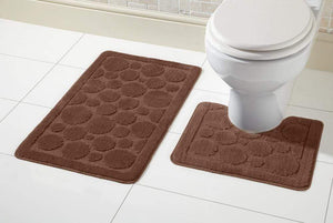 Olivia Rocco Cali Bath Mat and Pedestal Mat Set, Anti-Slip Backing
