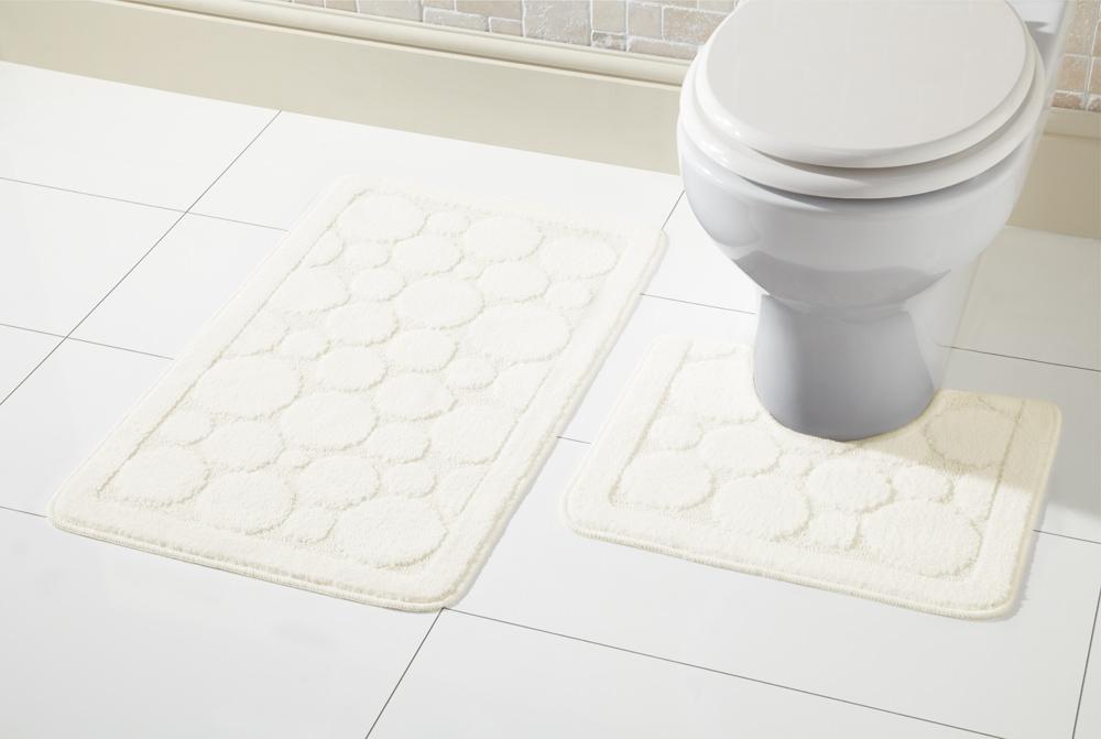 Olivia Rocco Cali Bath Mat and Pedestal Mat Set, Anti-Slip Backing