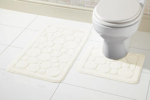 Olivia Rocco Cali Bath Mat and Pedestal Mat Set, Anti-Slip Backing