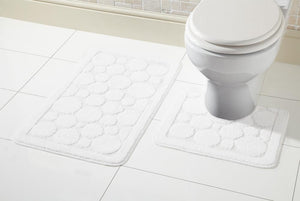 Olivia Rocco Cali Bath Mat and Pedestal Mat Set, Anti-Slip Backing