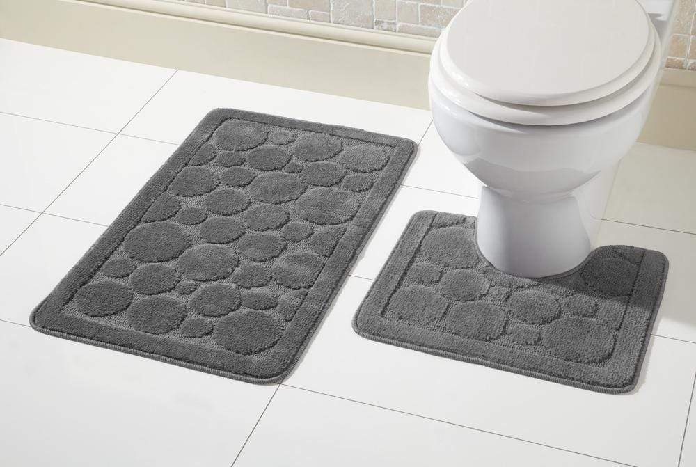 Olivia Rocco Cali Bath Mat and Pedestal Mat Set, Anti-Slip Backing