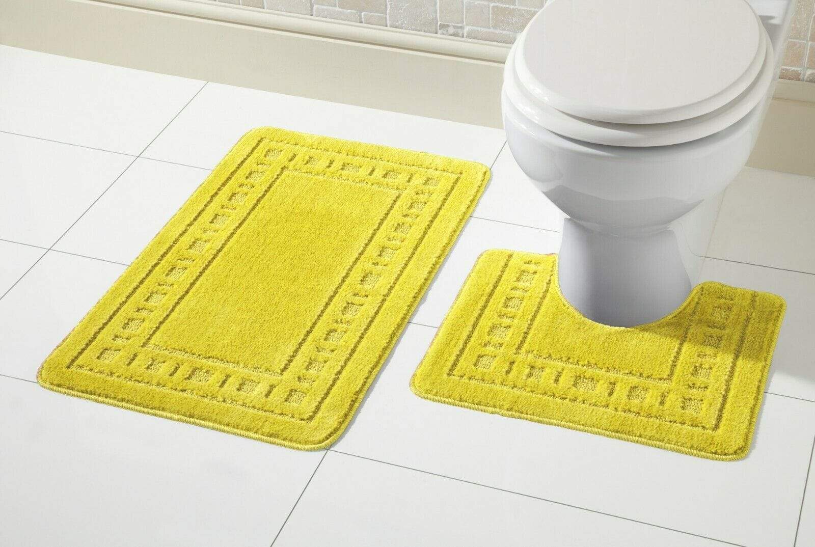 Olivia Rocco Miami Bath Mat and Pedestal Mat Set, 18 Colours