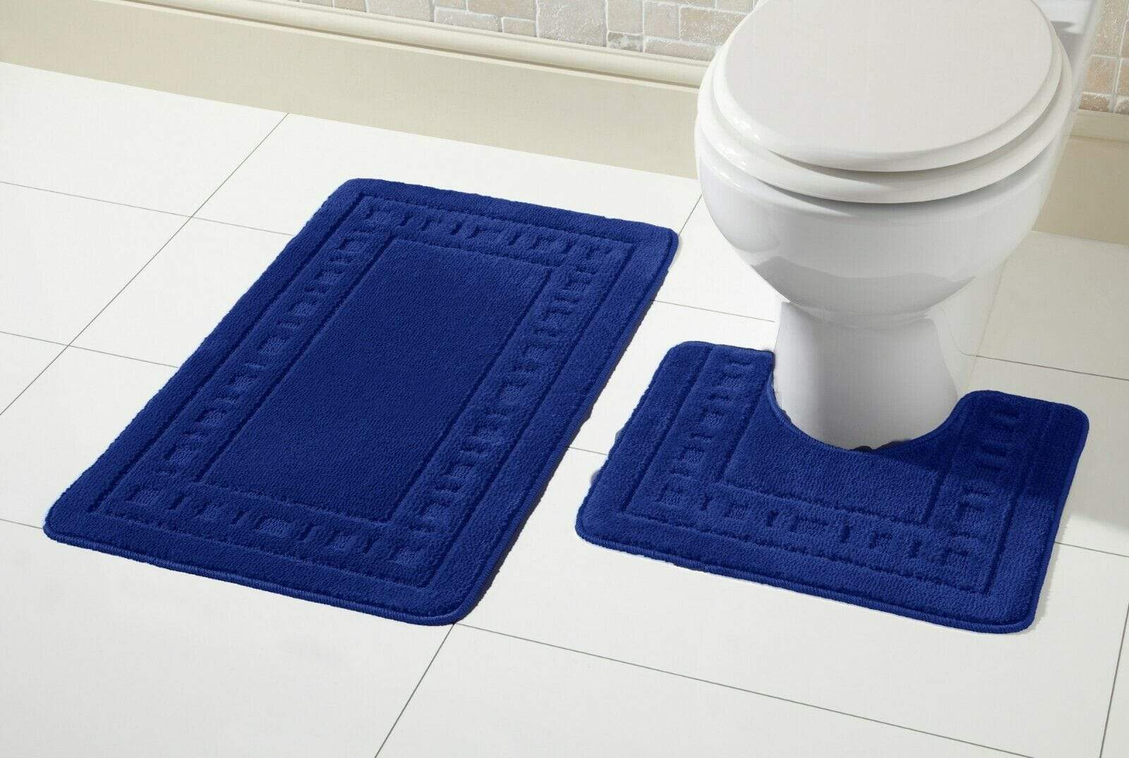Olivia Rocco Miami Bath Mat and Pedestal Mat Set, 18 Colours