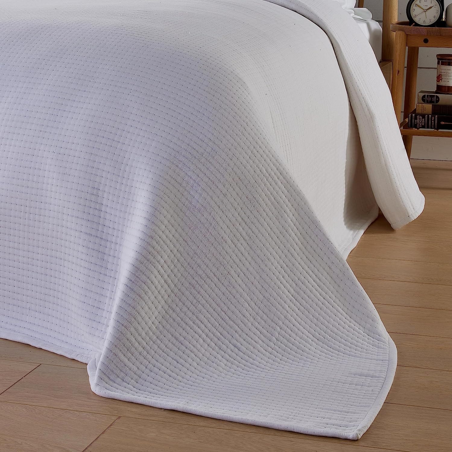 Olivia Rocco Quilted Cotton Bedspread, 240 x 260 cm, White or Grey