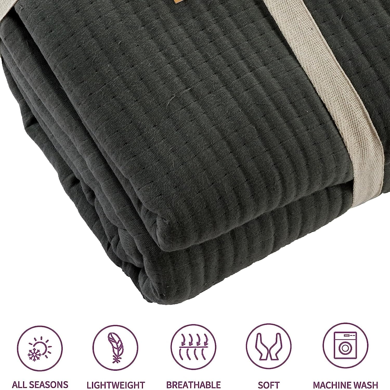 Olivia Rocco Quilted Cotton Bedspread, 240 x 260 cm, White or Grey