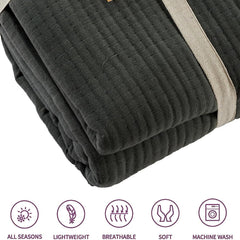 Olivia Rocco Quilted Cotton Bedspread, 240 x 260 cm, White or Grey