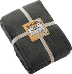 Olivia Rocco Quilted Cotton Bedspread, 240 x 260 cm, White or Grey