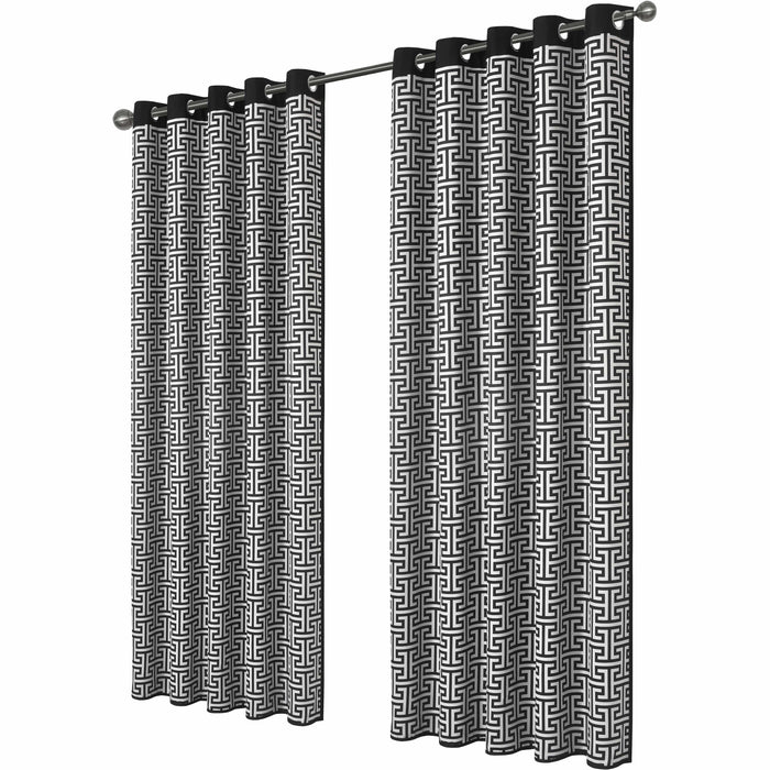 Olivia Rocco Milano Geometric Blackout Eyelet Curtains, Pair, Milano