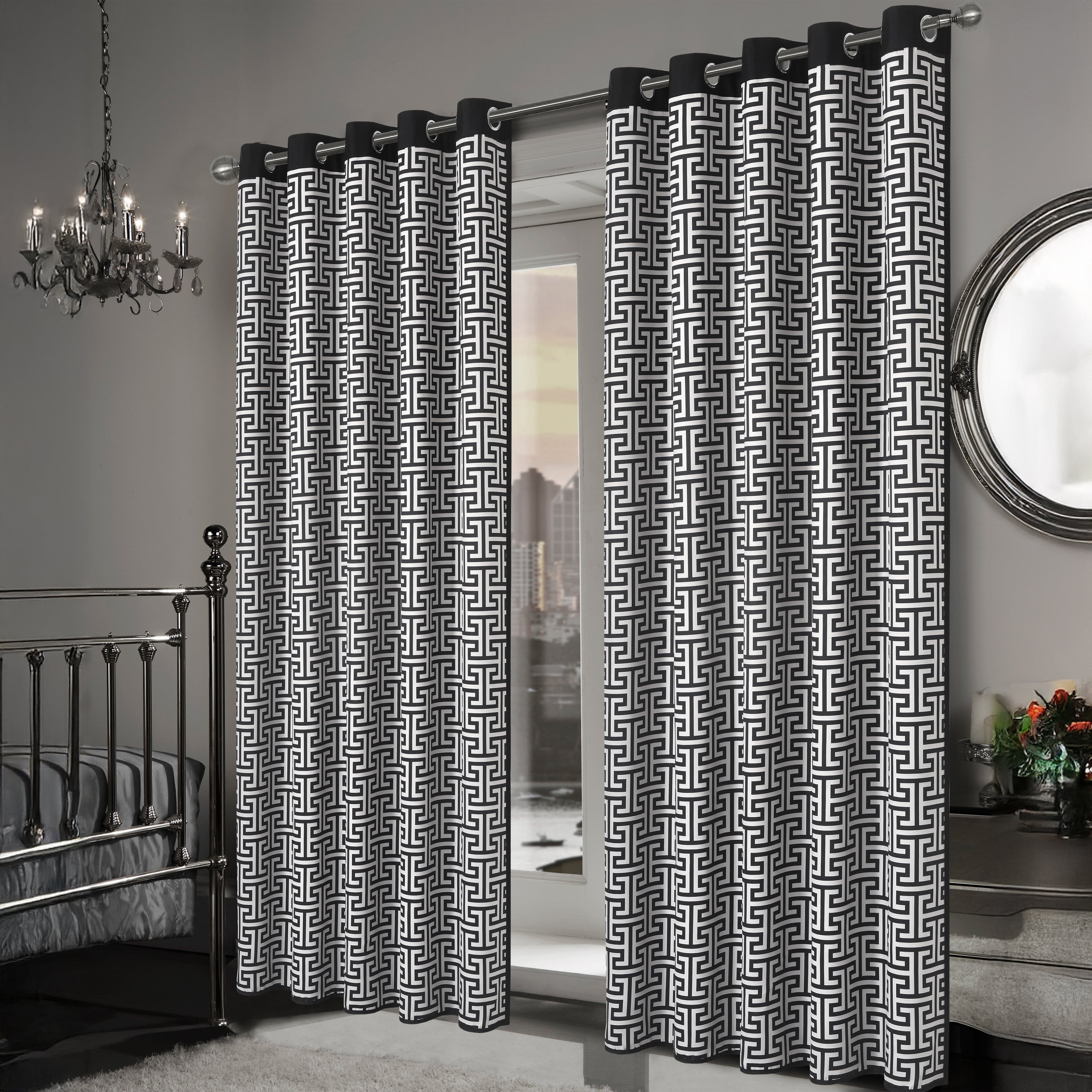 Olivia Rocco Milano Geometric Blackout Eyelet Curtains, Pair