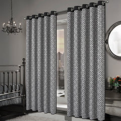 Olivia Rocco Milano Geometric Blackout Eyelet Curtains, Pair