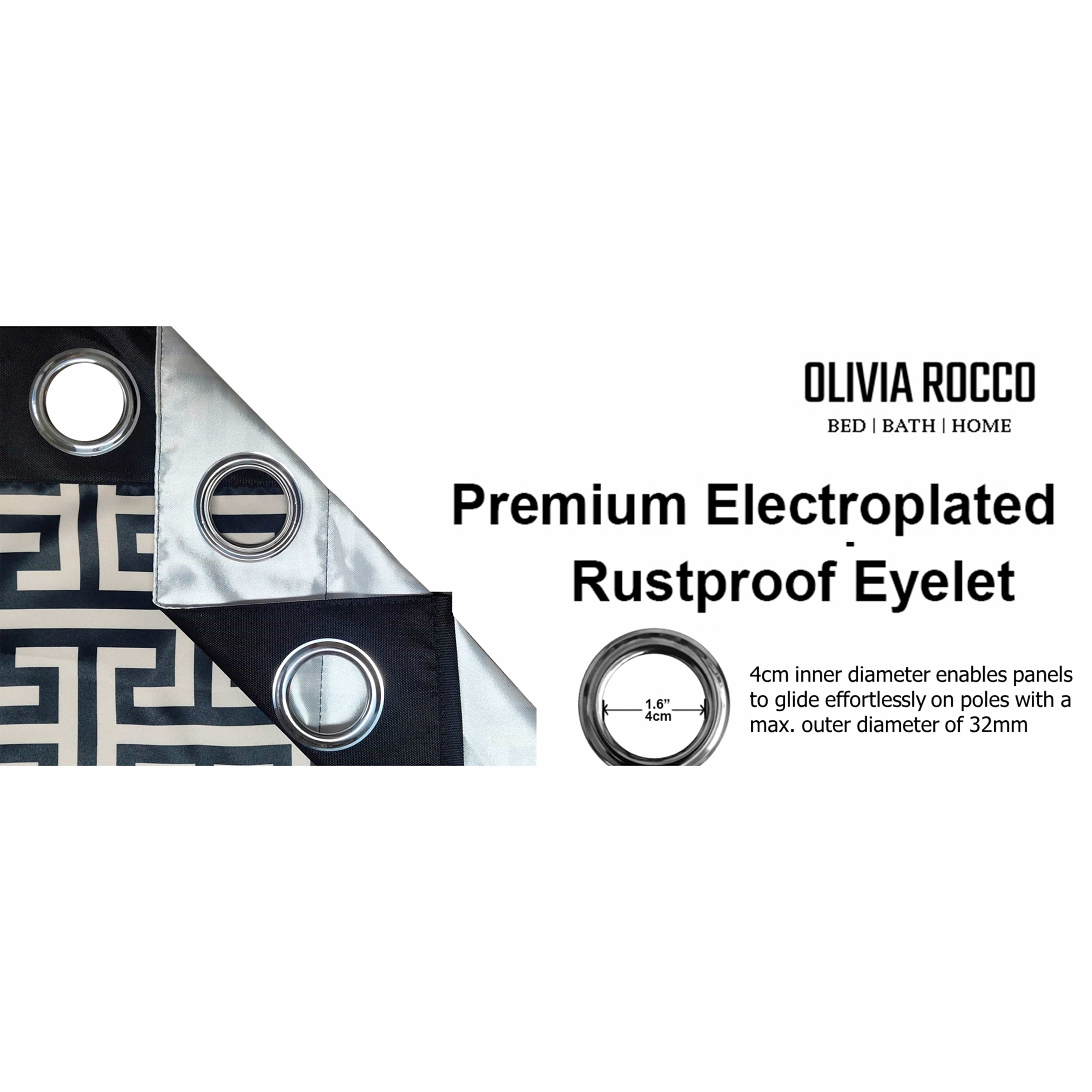 Olivia Rocco Milano Geometric Blackout Eyelet Curtains, Pair