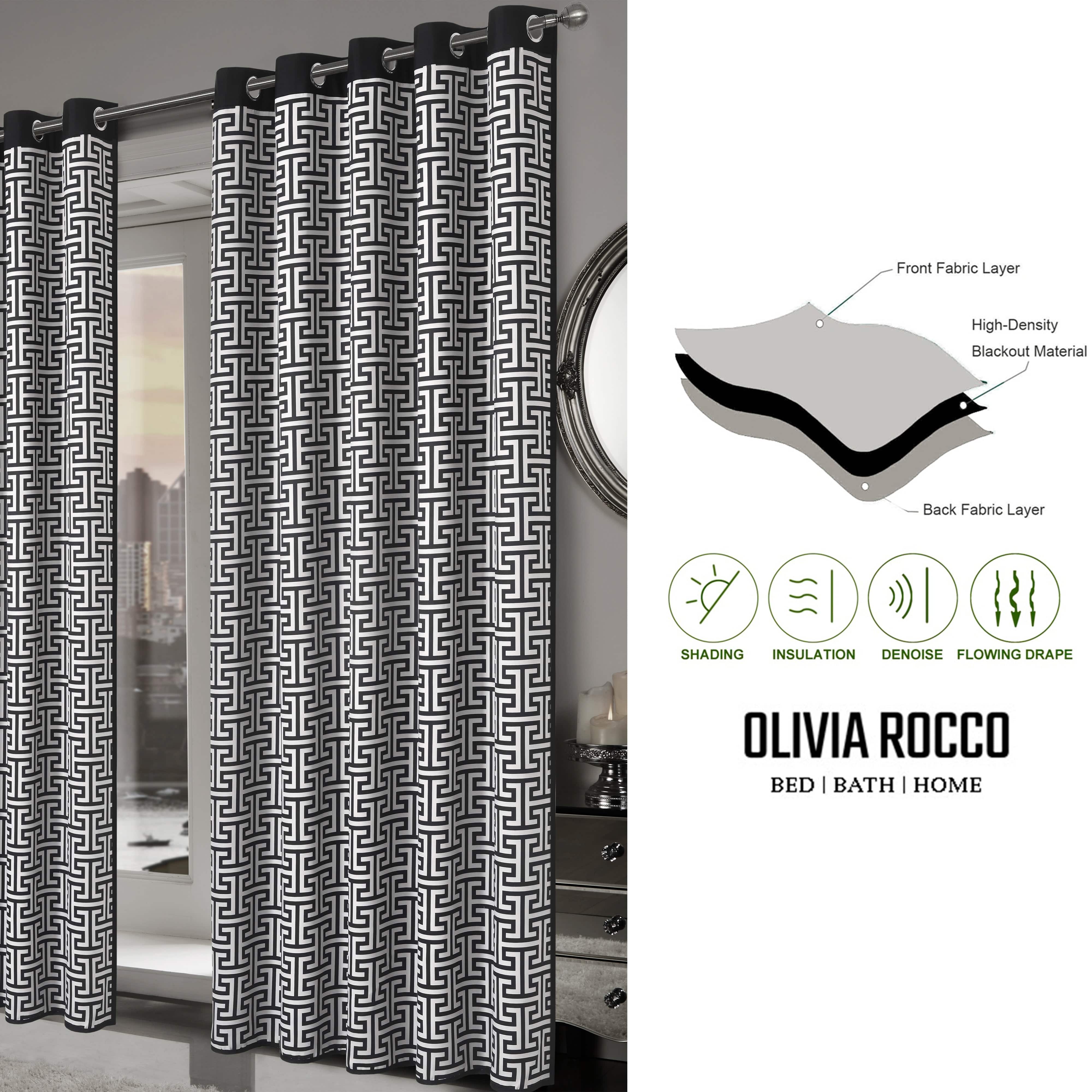 Olivia Rocco Milano Geometric Blackout Eyelet Curtains, Pair