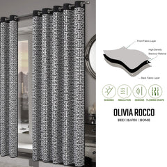 Olivia Rocco Milano Geometric Blackout Eyelet Curtains, Pair