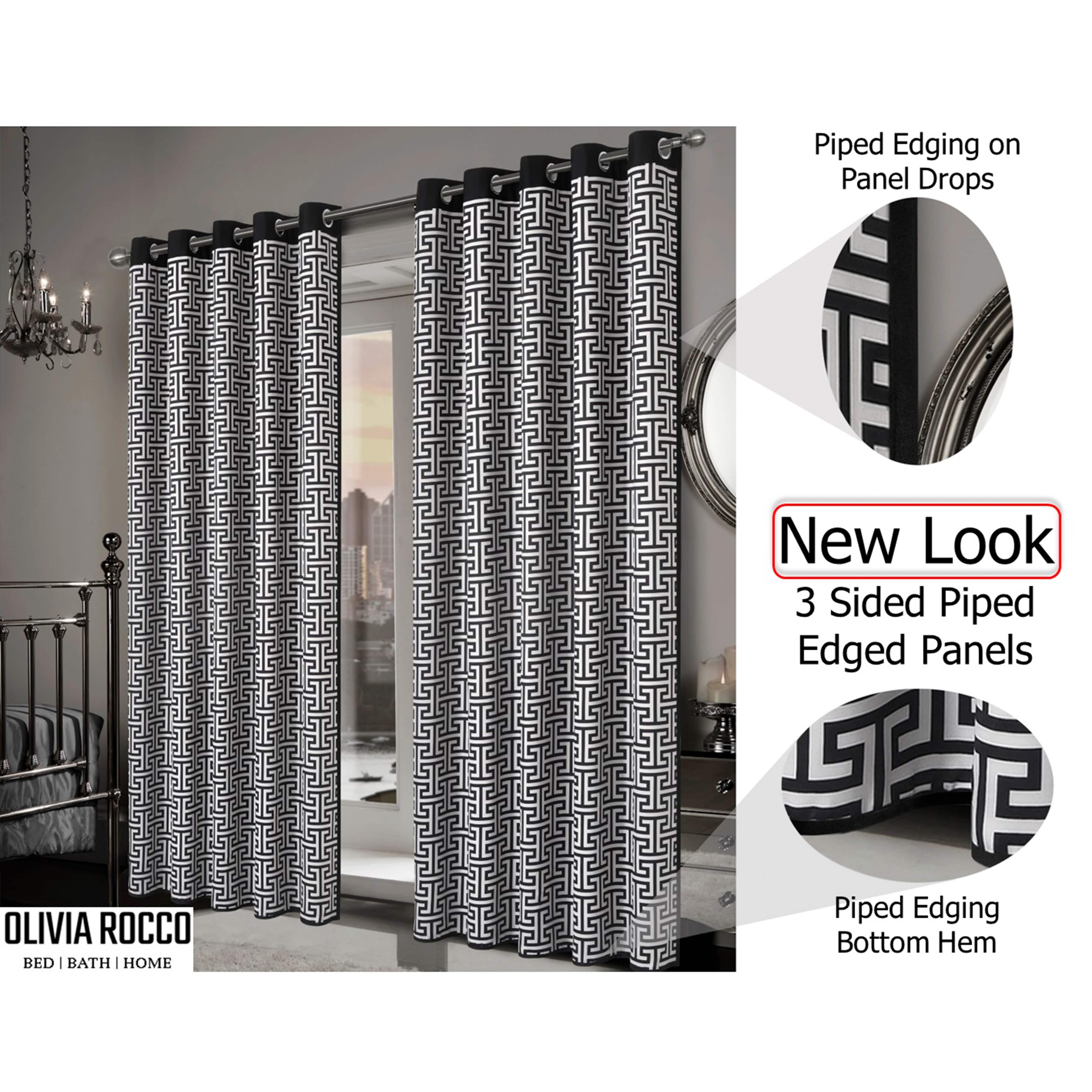 Olivia Rocco Milano Geometric Blackout Eyelet Curtains, Pair