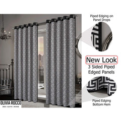 Olivia Rocco Milano Geometric Blackout Eyelet Curtains, Pair